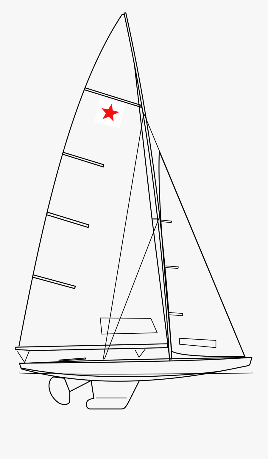 Sailboat Png Outline - Star, Transparent Clipart