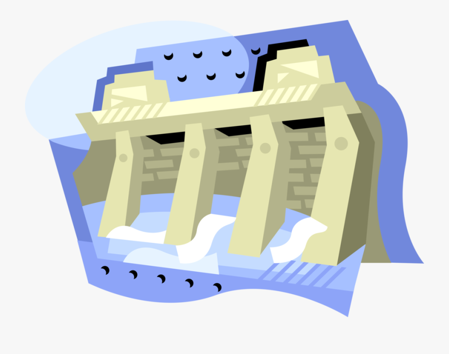 Vector Illustration Of Hydroelectric Power Generation - Energia Mareomotriz, Transparent Clipart
