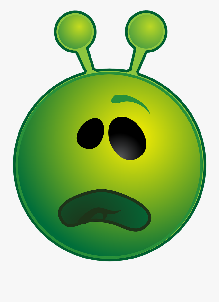 Alien Green Unhappy Free Picture - Smiley Green Ailen, Transparent Clipart