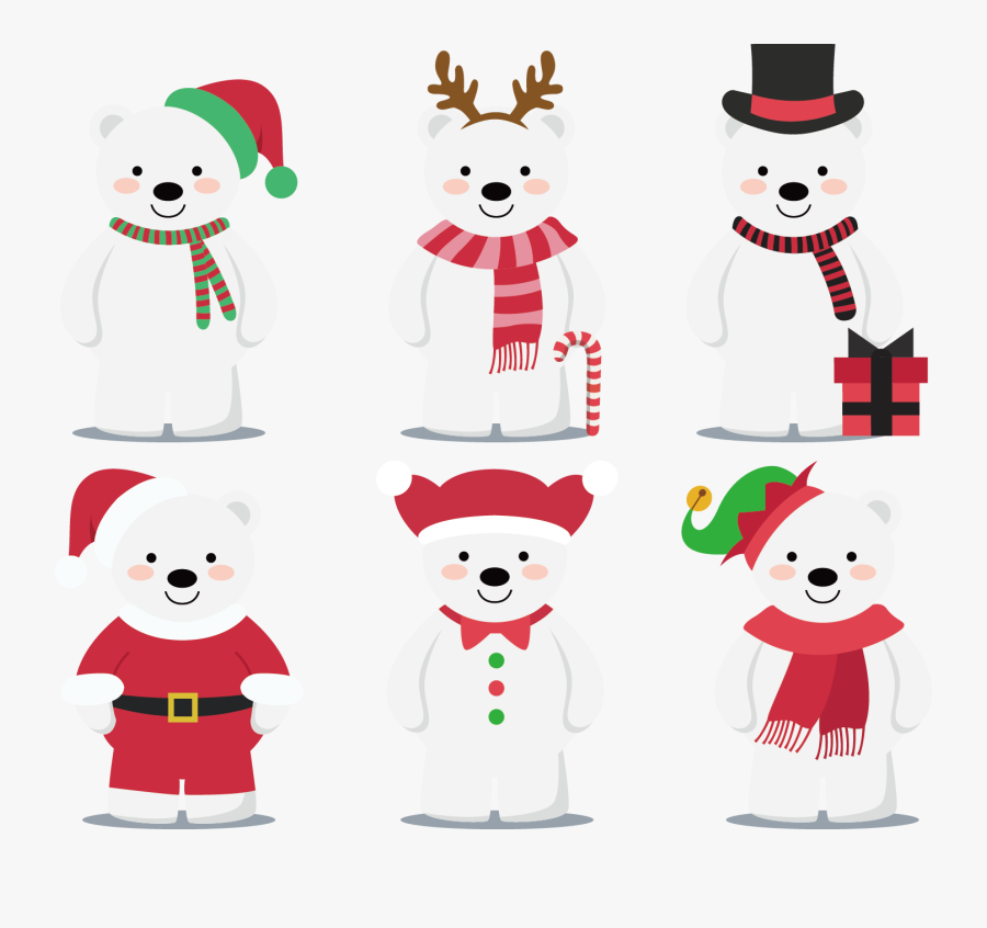 Baby Polar Bear Christmas Clip Art - Polar Bear Christmas Clipart, Transparent Clipart