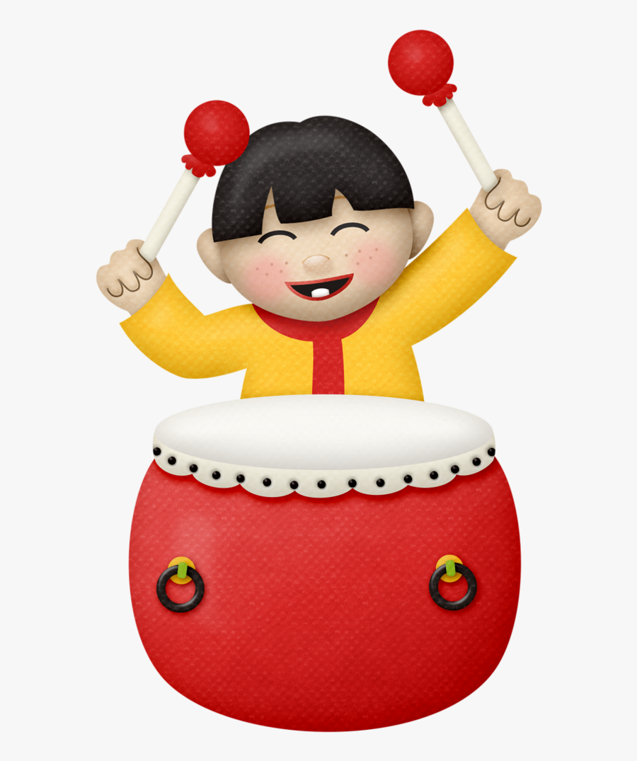 Transparent Chinese Girl Clipart - Lion Dance Drum Clipart, Transparent Clipart
