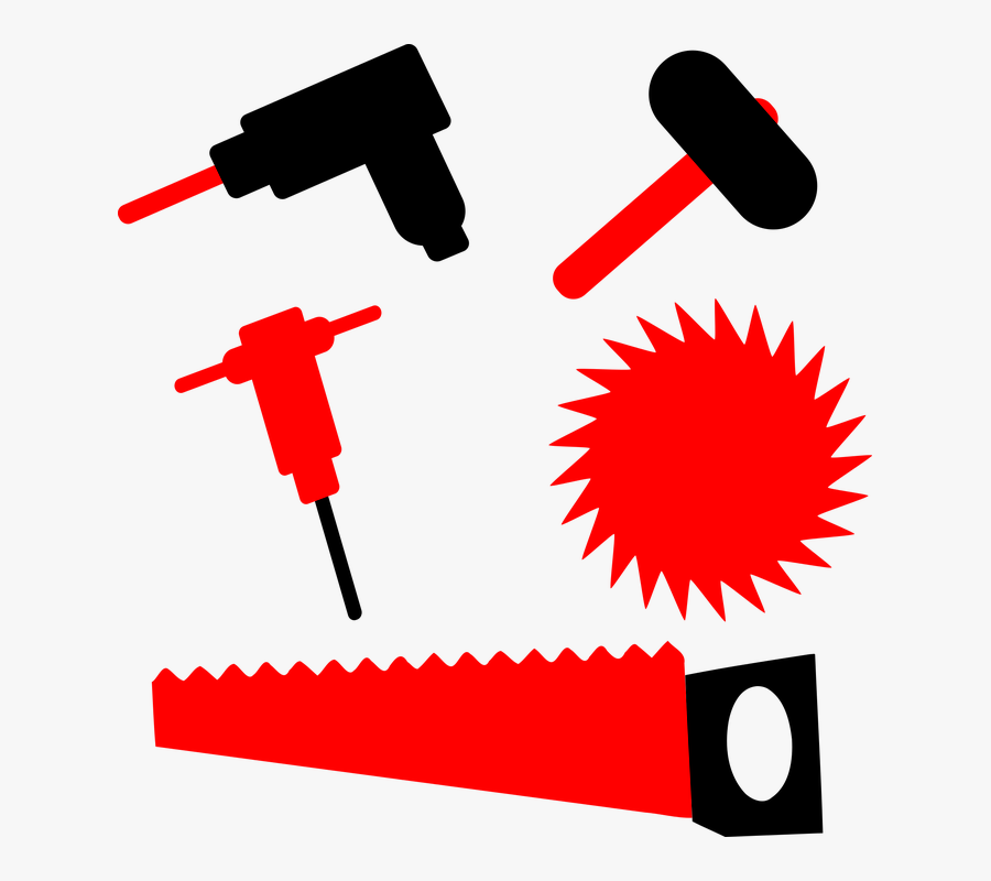 Drill, Hammer, Sledgehammer, Saw, Circular Saw - Bloody Saw Blade, Transparent Clipart