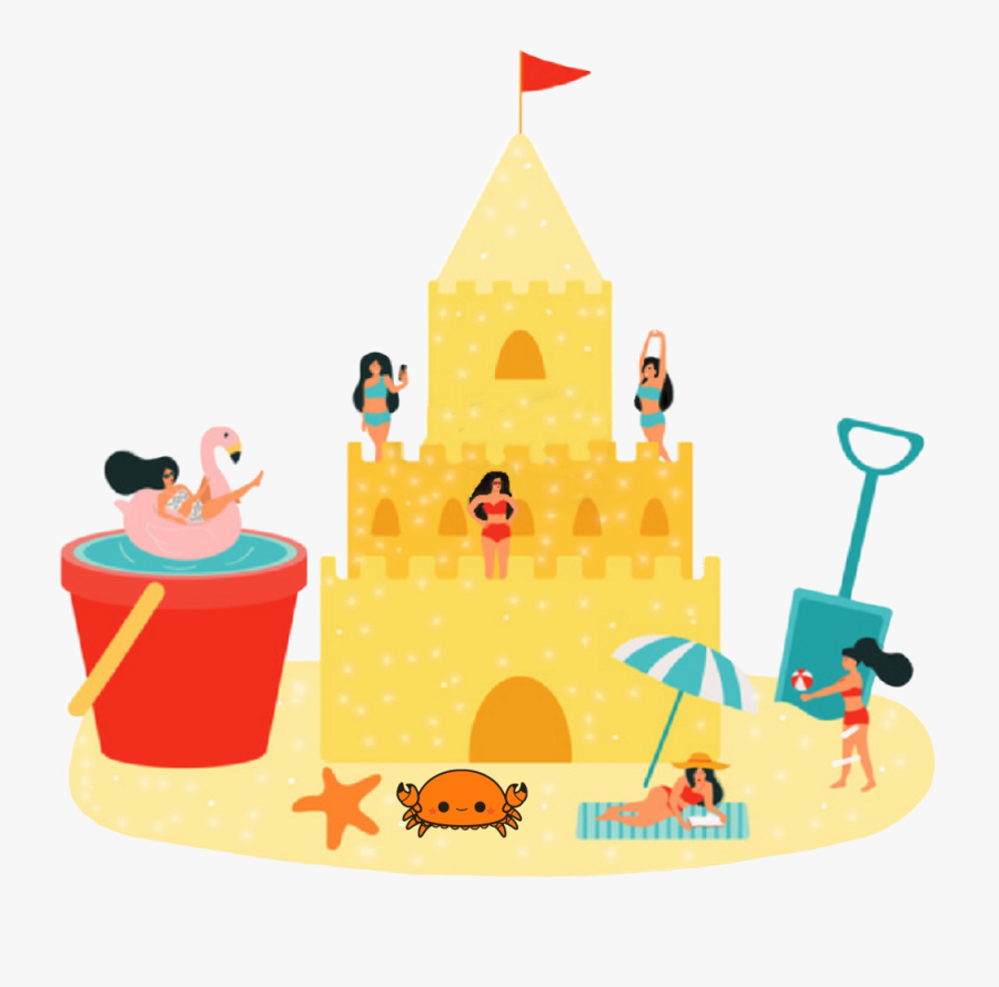 #freetoedit #sandcastle #crab, Transparent Clipart