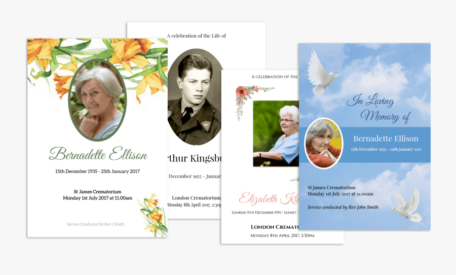 Transparent Memorial Service Clipart - Funeral Order Of Service Design, Transparent Clipart