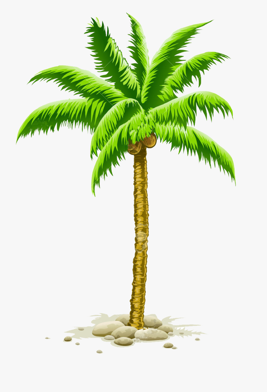 Vector Graphics Clip Art Palm Trees Illustration Royalty-free - Beach Coconut Tree Png, Transparent Clipart