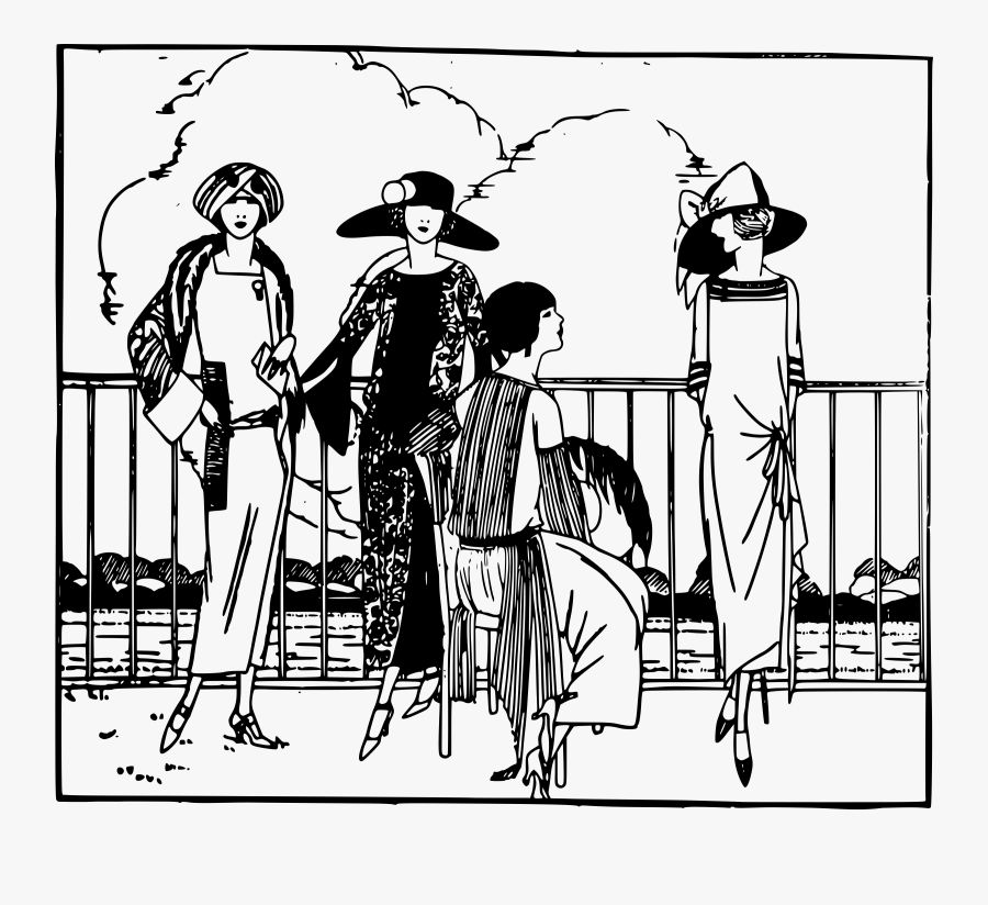 Stylish Girls Outside Clip Arts - Cartoon, Transparent Clipart