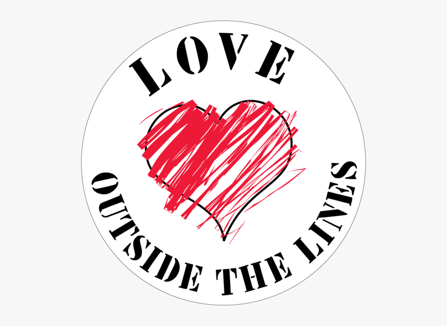 Love Outside The Lines Button - Circle, Transparent Clipart