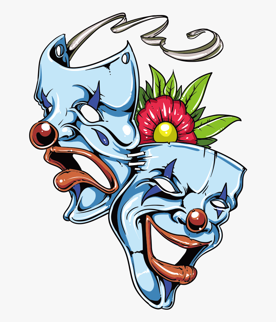Transparent Theater Masks Clipart - Mascaras De Teatro Png, Transparent Clipart