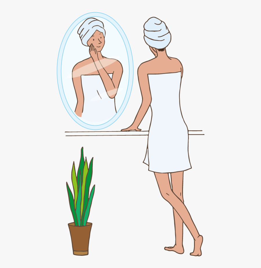 A Lady Touches Her Cheek - Girl, Transparent Clipart