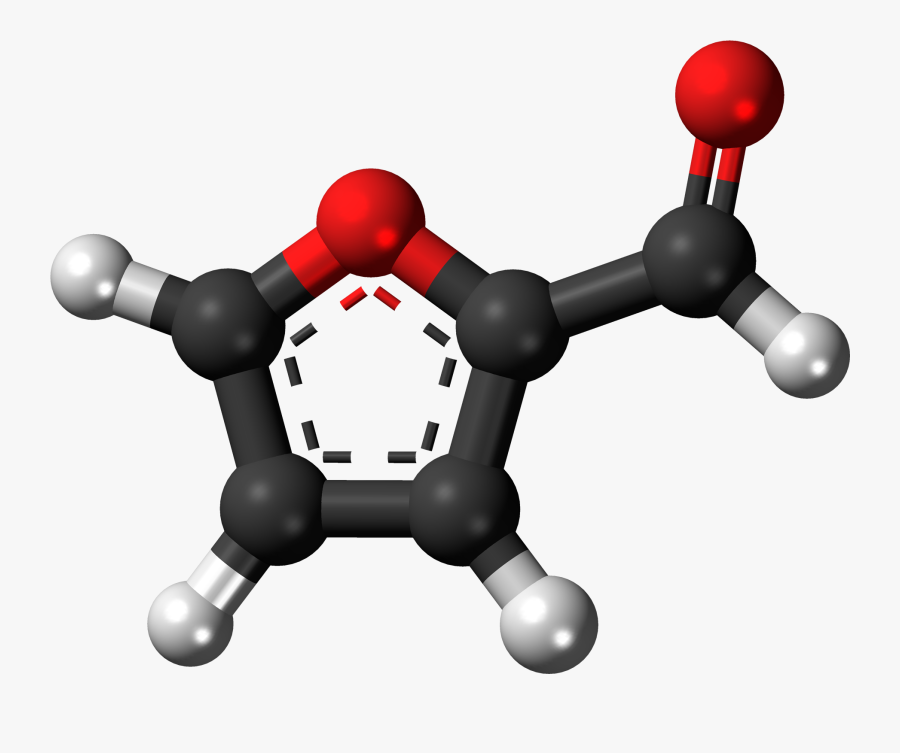 Clip Art Collection Of Free Furfurine - Furfural Ball And Stick, Transparent Clipart