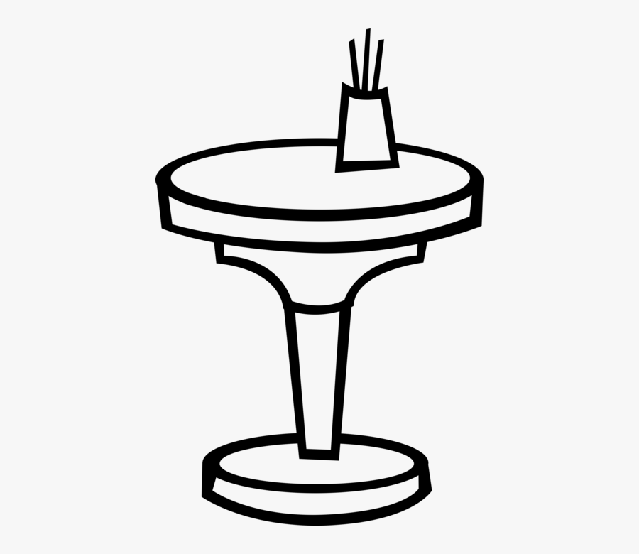 Vector Illustration Of Restaurant Dining Table Furniture - End Table Clipart Black And White, Transparent Clipart