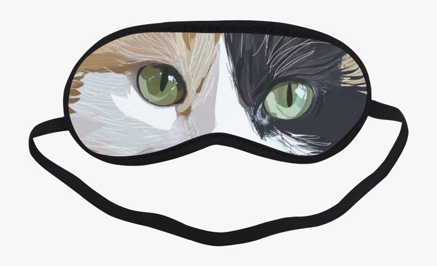 Calico Cat Eyes Sleep Mask Sleeping Mask - Blindfold Drawing, Transparent Clipart