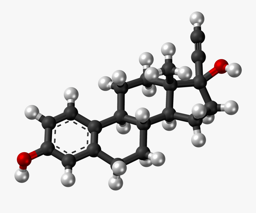 Ethinylestradiol Molecule Ball - Estrogen 3d Model, Transparent Clipart