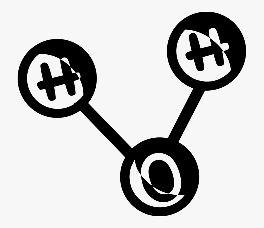 Vector Illustration Of H2o Water Molecule Electrically, Transparent Clipart