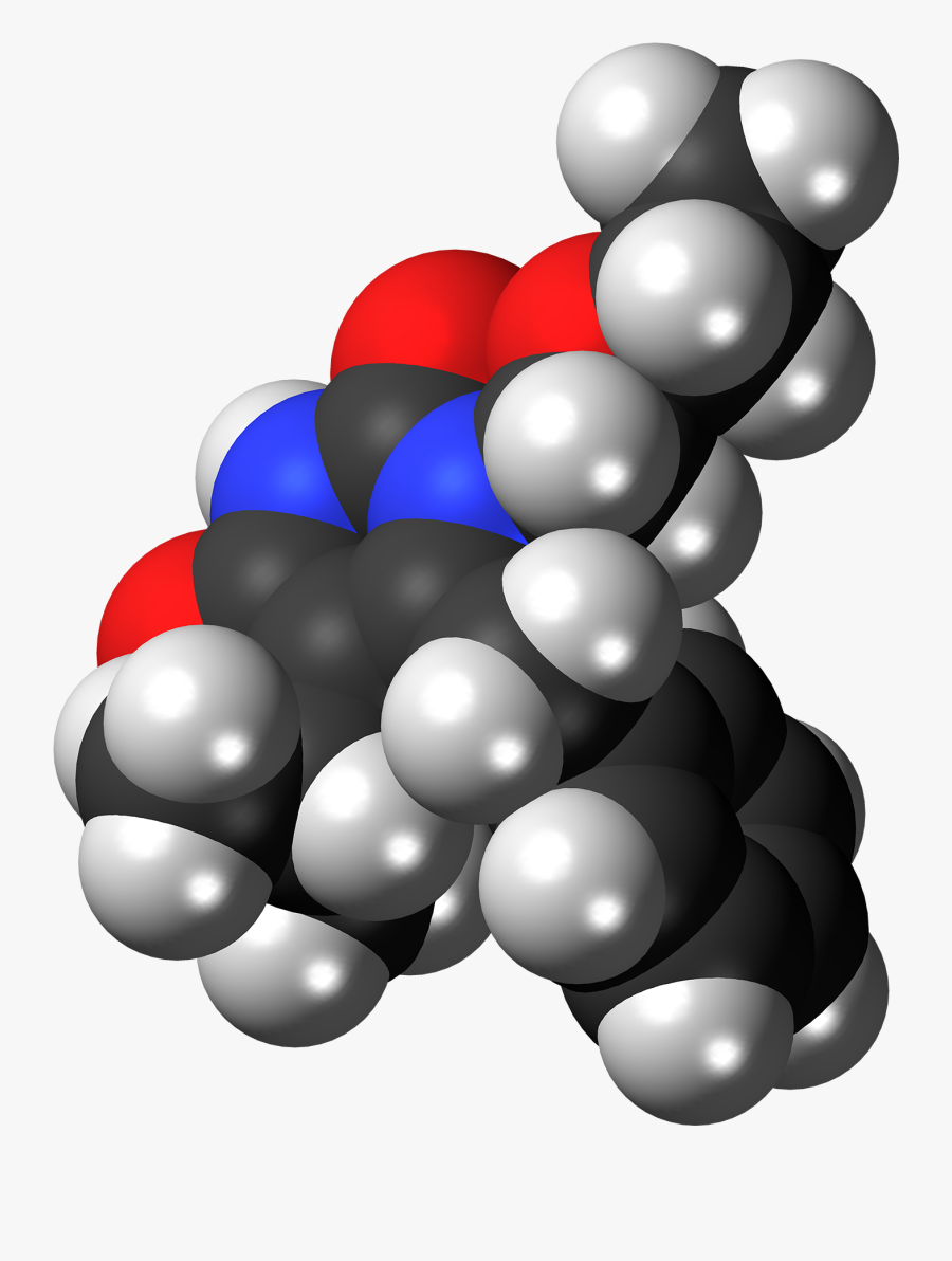 Emivirine Molecule Spacefill - Illustration, Transparent Clipart