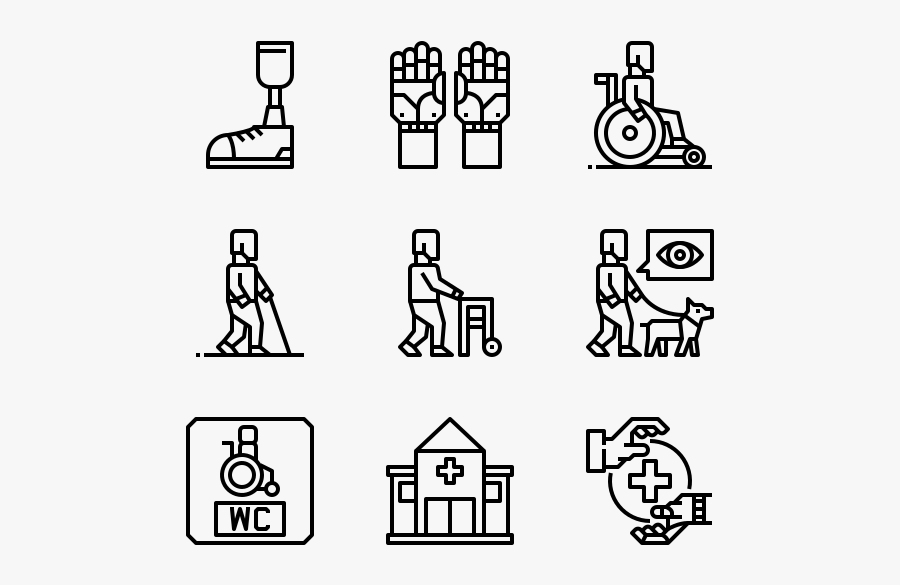 Disabled People - Web Hosting Icons, Transparent Clipart