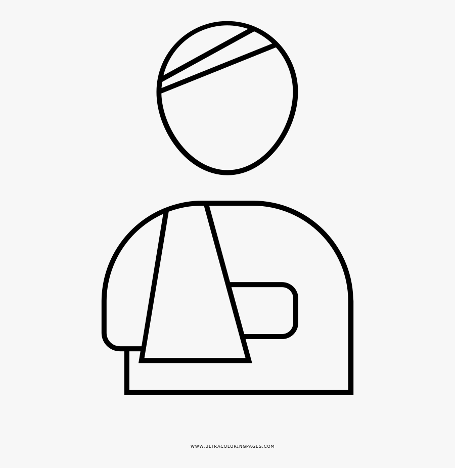 Injured Coloring Page - Line Art, Transparent Clipart