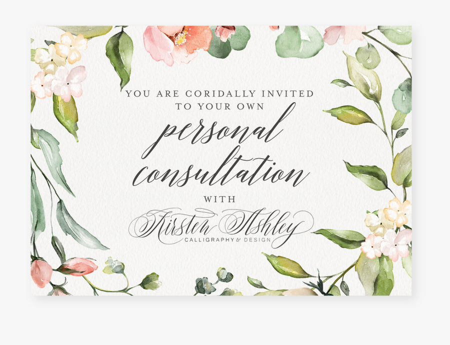 Kirsten Ashley Calligraphy & Design Invitation - Calligraphy, Transparent Clipart