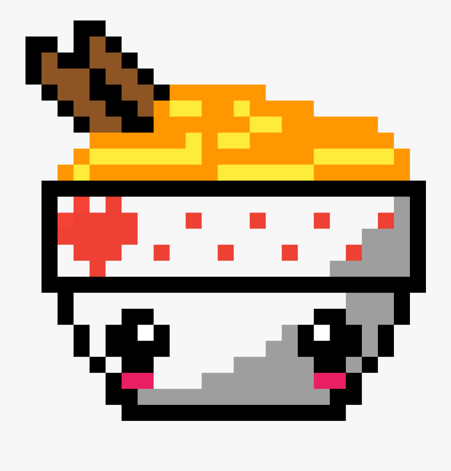 Pixel Art Ramen Kawaii, Transparent Clipart