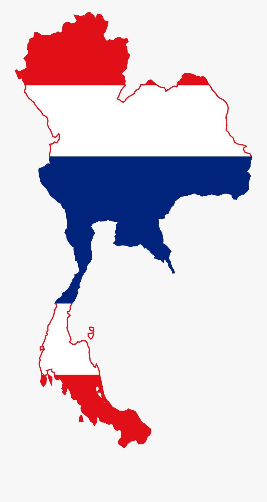 Thailand Flag Map, Transparent Clipart