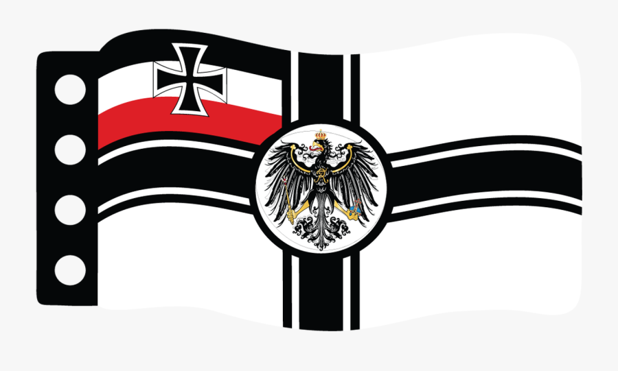 German - German Empire Naval Flag, Transparent Clipart