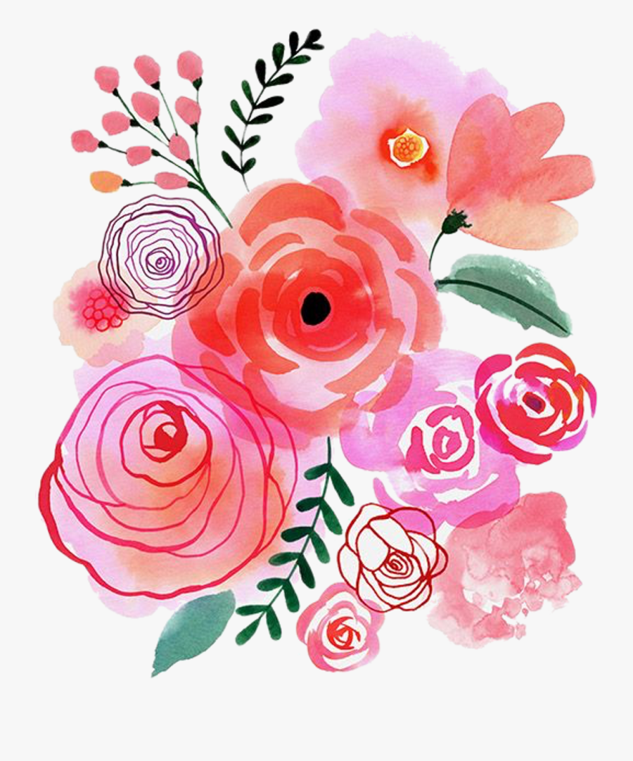 Roses Watercolor Flowers Freetoedit - Pink Watercolor Flowers Transparent Background, Transparent Clipart