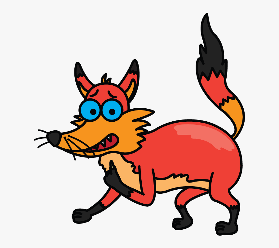 How To Draw A Fox Very Easy An Cartoon Face Head Drawing - Cartoon, Transparent Clipart