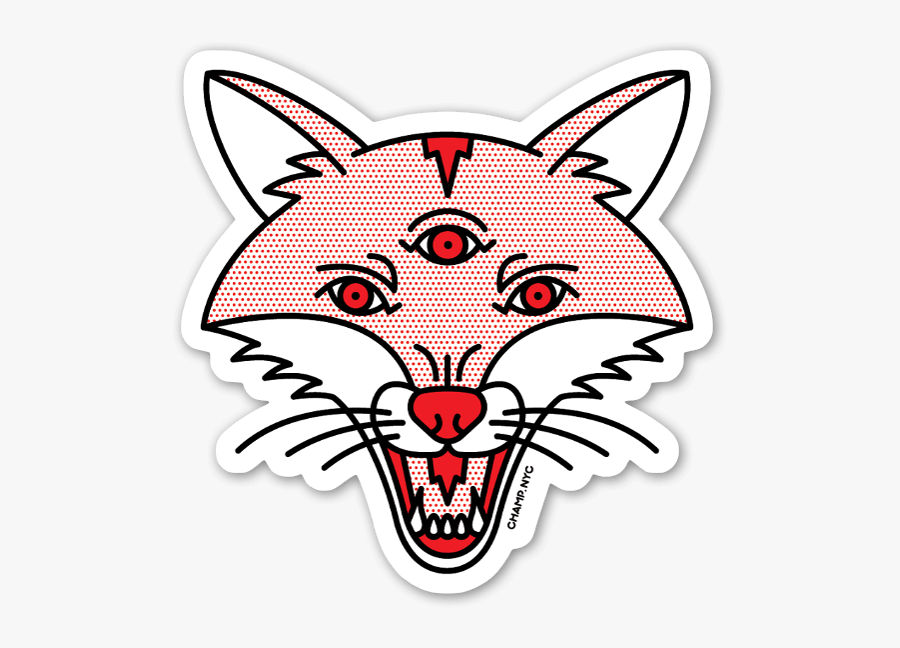 Triclops Fox Sticker, Transparent Clipart