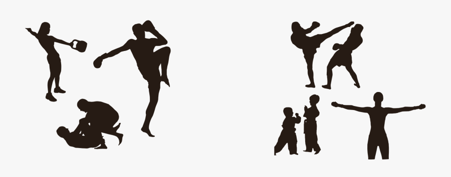 Kickboxing Silhouette, Transparent Clipart