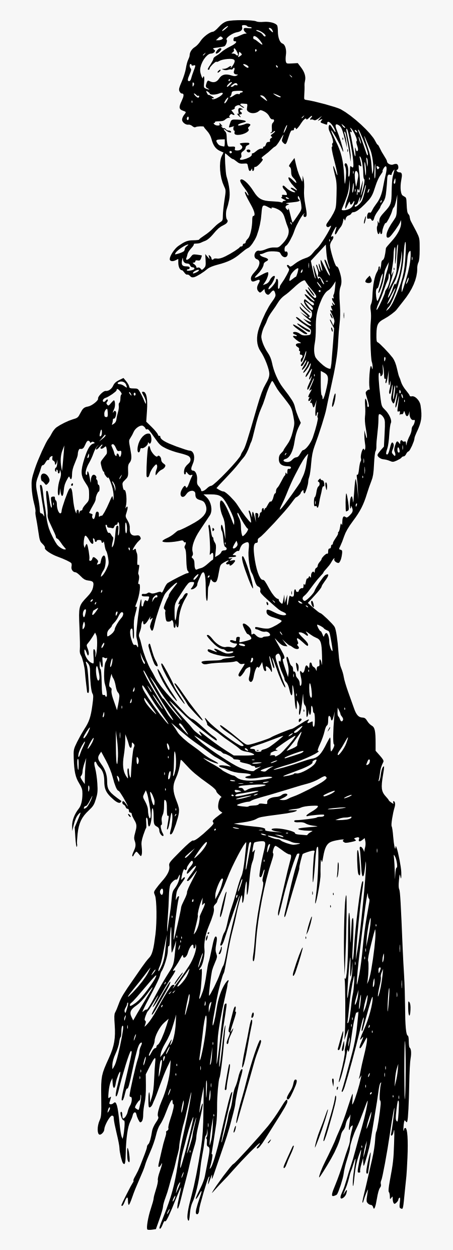 Mother With Her Baby Clip Arts - Poem On Beti Bachao In English, Transparent Clipart