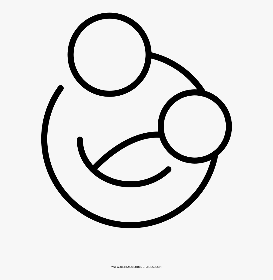 Mother Baby Coloring Page, Transparent Clipart