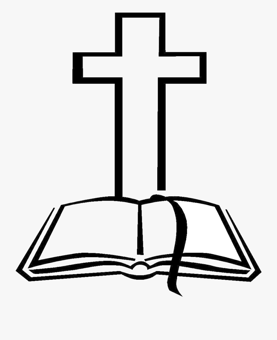 Cross Black And White Catholic Clipart Transparent - Cross And Bible Clipart, Transparent Clipart