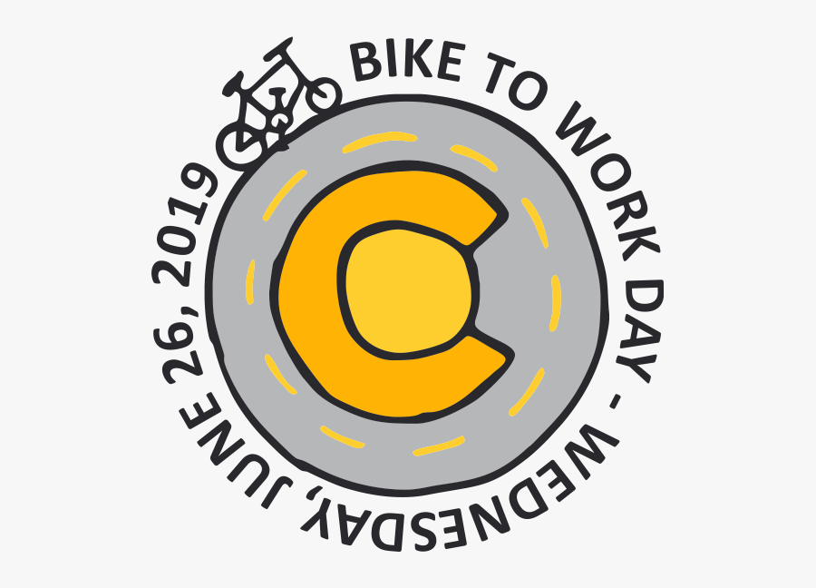 Bike To Work Day Seal - Circle, Transparent Clipart