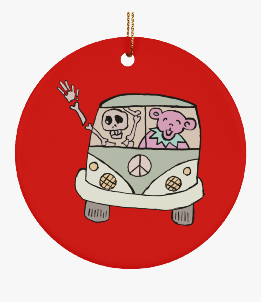 Vw Bus Touring Ceramic Circle Tree Ornament - Halten Und Parken Verboten, Transparent Clipart