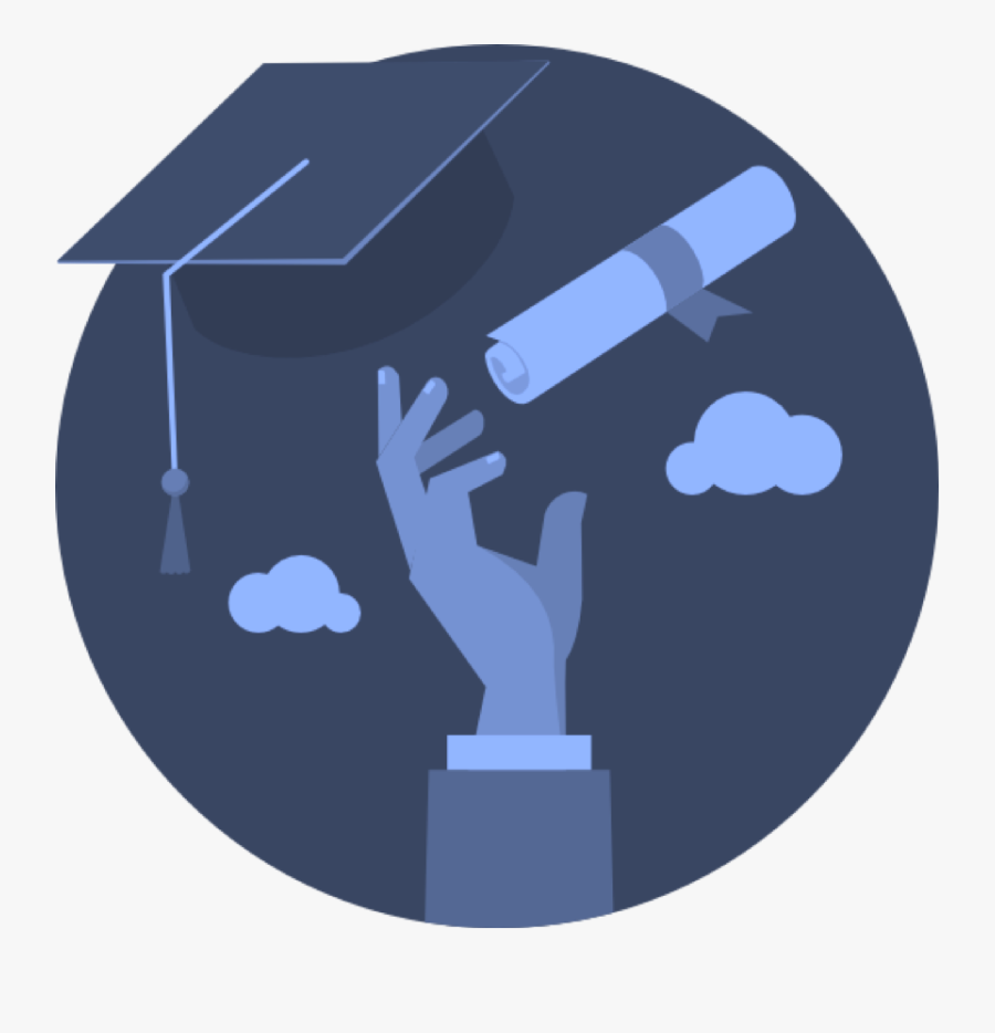 Graduation Blue Mono - Education Icon Transparent Background, Transparent Clipart