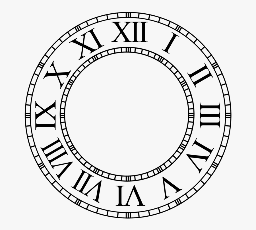 Roman Numeral Clock Png, Transparent Clipart