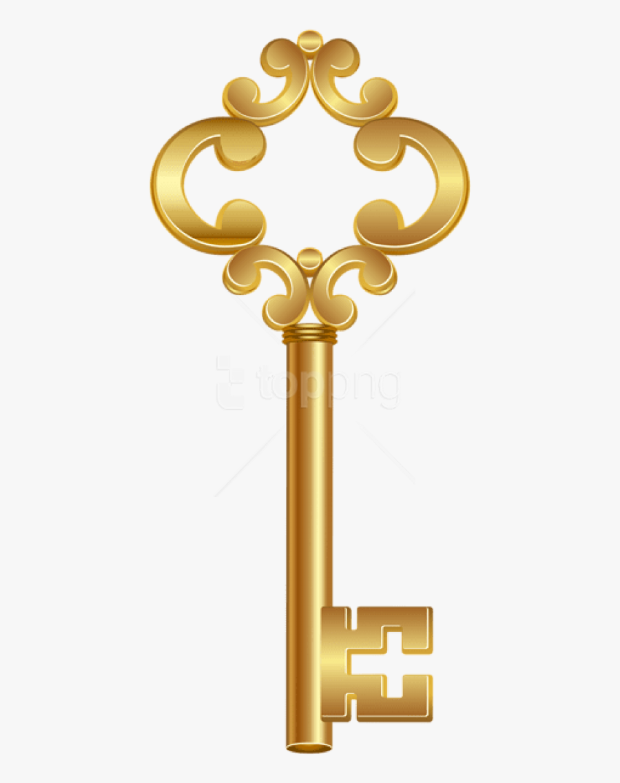 Column - Gold Skeleton Key Clipart, Transparent Clipart