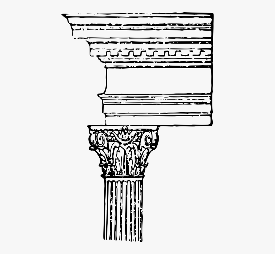 Line Art,angle,column - Composite Order Of Roman Architecture, Transparent Clipart