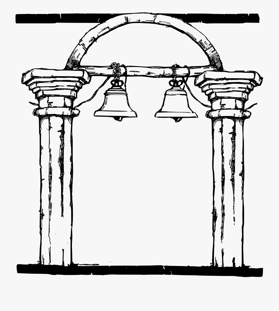 Bell Columns Frame Clip Arts - Bell Under An Arch With Columns, Transparent Clipart