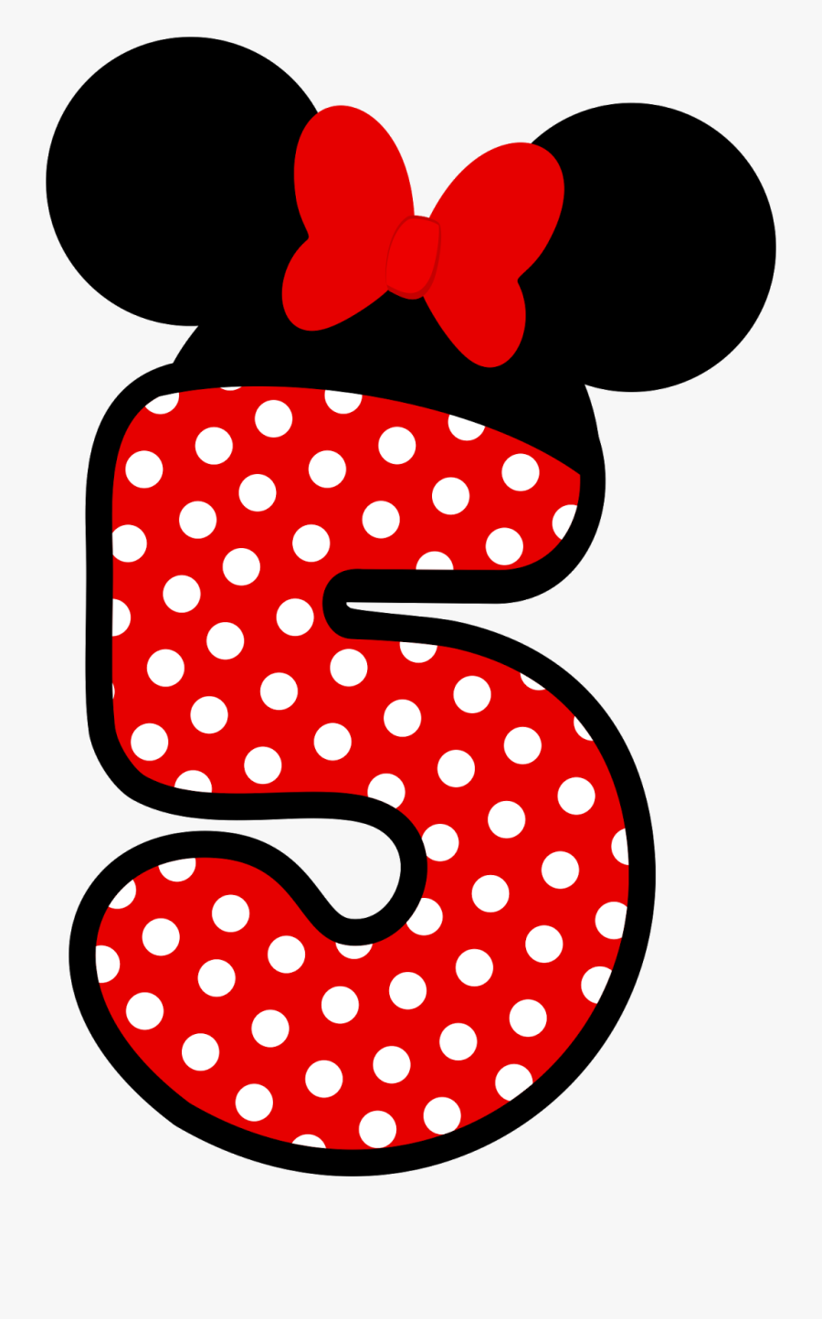 Numero 3 Minnie Roja, Transparent Clipart