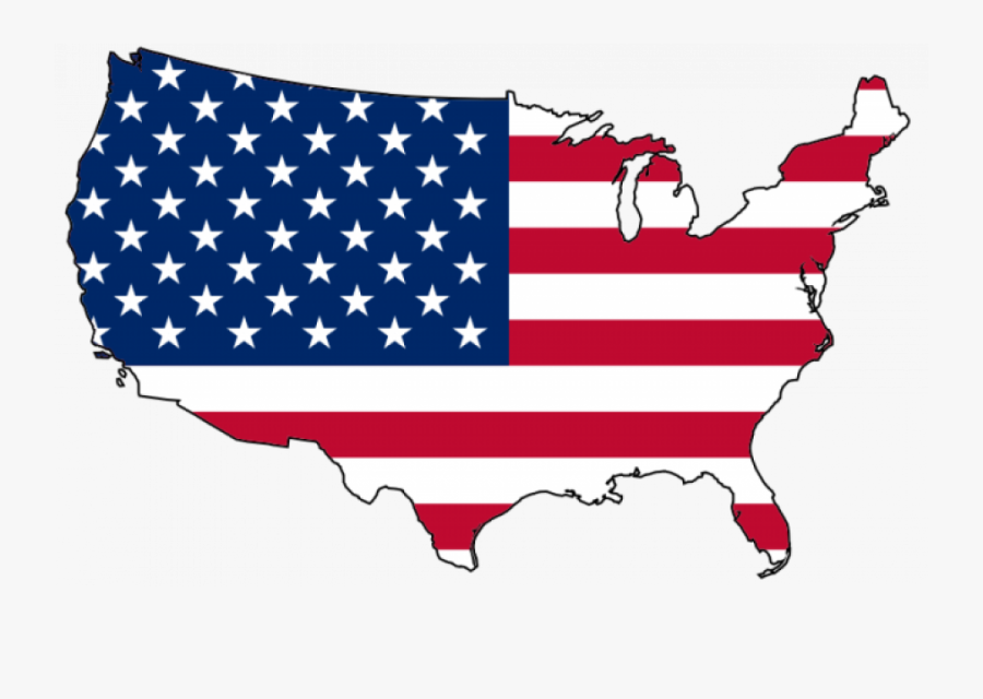 For People Growing Up In The English Speaking World, - Map Of Usa With Flag, Transparent Clipart