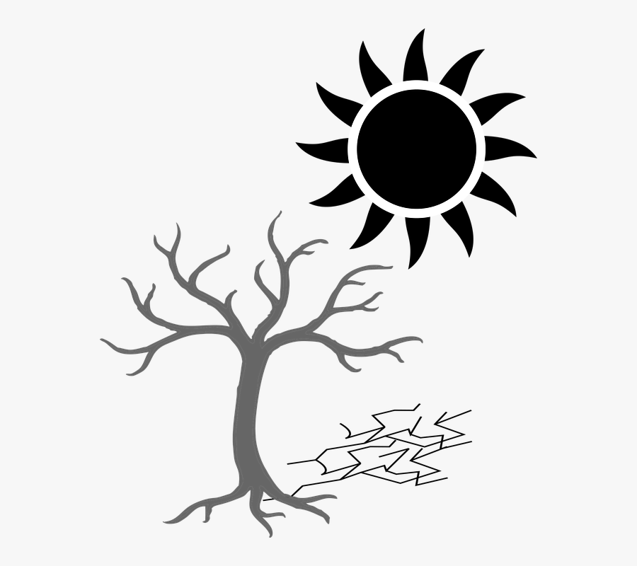 Heatwave, Drought, Change, Climate - Simple Silhouette Of A Tree, Transparent Clipart