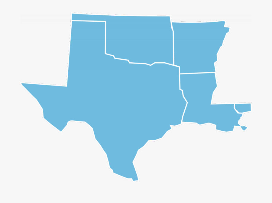Texas And Oklahoma Outline, Transparent Clipart