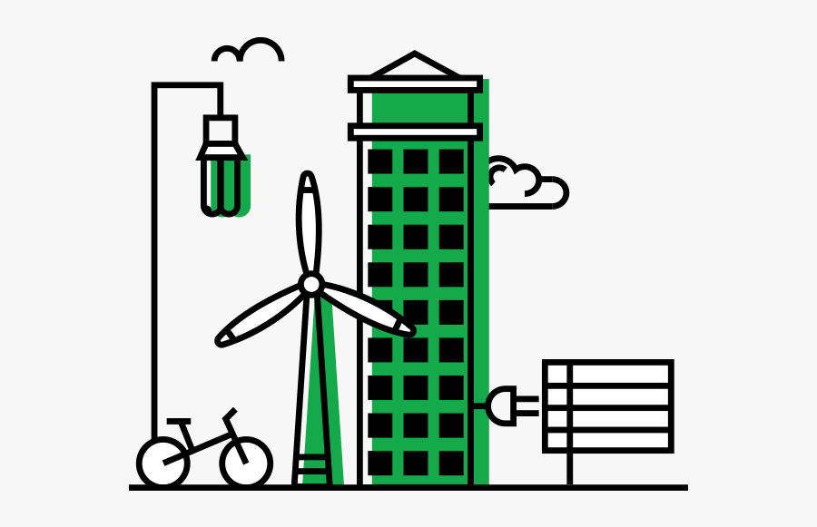 Energy Sources City, Transparent Clipart