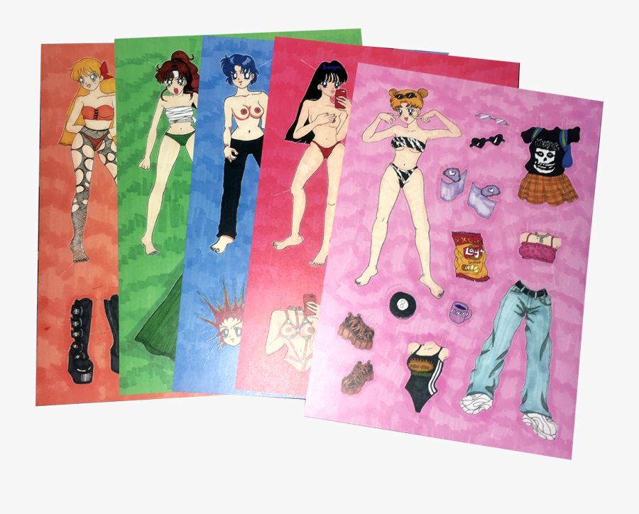 Anime Style Paper Dolls, Transparent Clipart