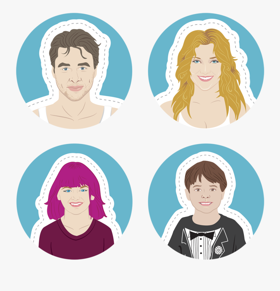 Wiwh Paper-dolls Faces, Transparent Clipart