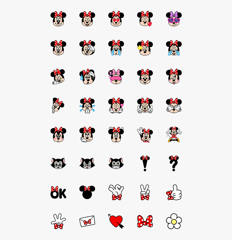Minnie Emoji Line Png, Transparent Clipart