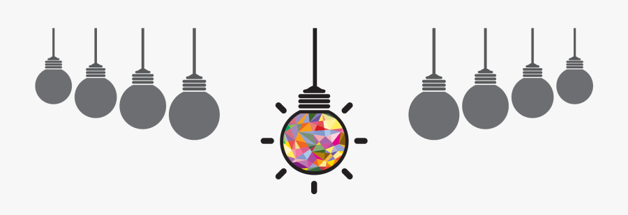A String Of Greyed-out Light Bulbs With A Brightly - Illustration, Transparent Clipart