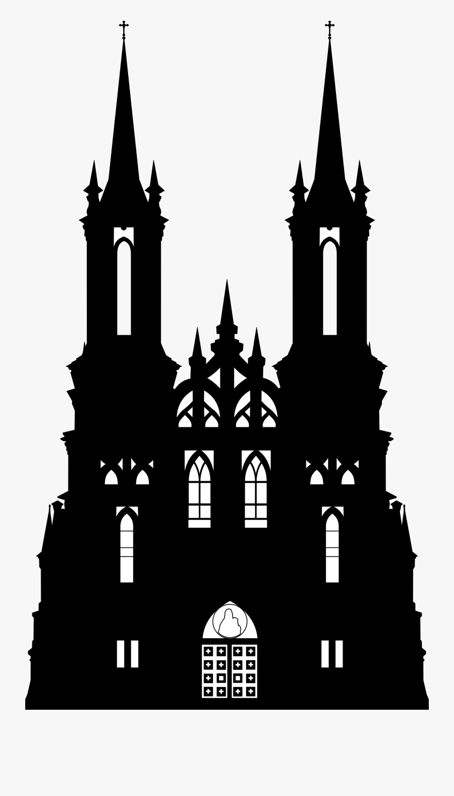 Silhouette Gothic Architecture Castle Clip Art - Gothic Castle Silhouette, Transparent Clipart