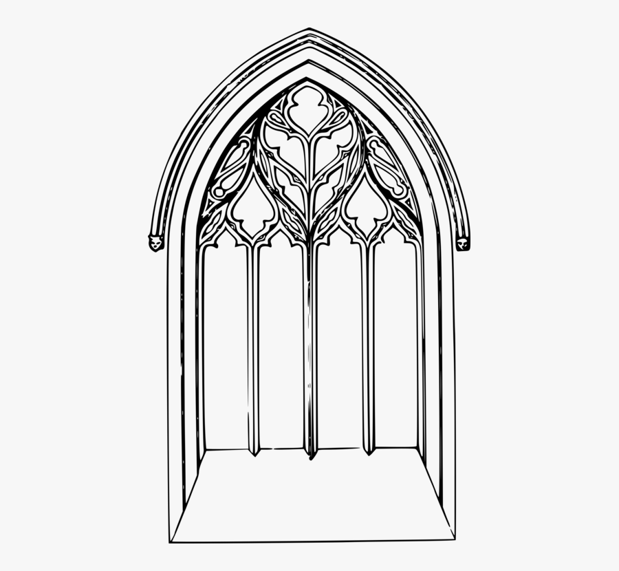 Line Art,symmetry,rectangle - Church Window Clipart Black And White, Transparent Clipart